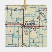 Carroll Iowa kaart Keramisch Ornament (Voorkant)