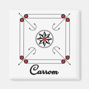 Carrom Board Indiase Pakistani retro game design Magneet