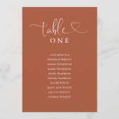 Carrosserie Script Terracotta Numéro de table Tabl (Dos)