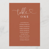 Carrosserie Script Terracotta Numéro de table Tabl (Devant)