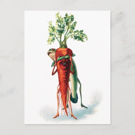 Carrot and Frog Funny Valentine Briefkaart (Voorkant)