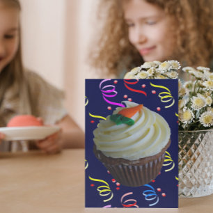Carrot Cake Cupcake Confetti Birthday, gepersonali Kaart