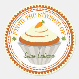 Carrot Cake Cupcake Étiquette de cuisine personnal