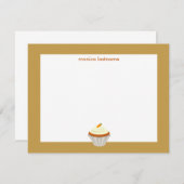 Carrot Cake Cupcake, gepersonaliseerd Flat Notecar Notitiekaartje (Voorkant / Achterkant)
