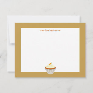 Carrot Cake Cupcake, gepersonaliseerd Flat Notecar Notitiekaartje