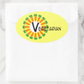 Carrot Circle Sun Vegetarian Ovale Sticker (Tas)