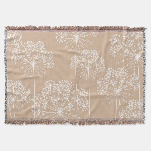 Carrot Flower Silhouette Soft Beige  Deken (Voorkant)