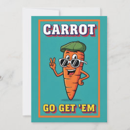 Carrot Go Get ’Em funny carrot pun motivational Bedankkaart