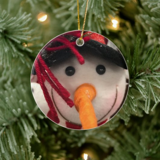 "CARROT NOSED SNOWMAN ORNAMENT** EN GIFT KERAMISCH ORNAMENT (Boom)