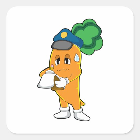 Carrot Traffic warden Parking-ticket Vierkante Sticker (Voorkant)