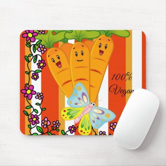 Carrots Butterfly Stripe Muismat! Muismat (Met muis)