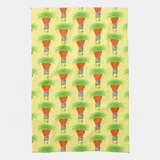Carrots Yellow Kitchen Hand Towel Theedoek (Verticaal)