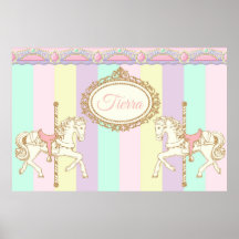Carrousel Achtergrond Circus Banner Roze