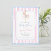 Carrousel Baby shower Invitation Kaart (Staand voorkant)