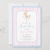 Carrousel Baby shower Invitation Kaart (Voorkant)
