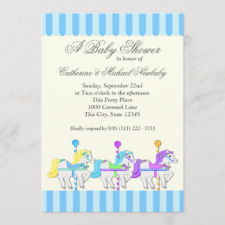 Carrousel Baby shower Kaart