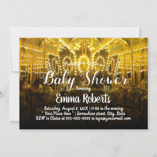 Carrousel Baby shower Merry Go Round Kaart