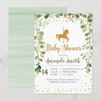 Carrousel Baby shower nodigde Greenery uit