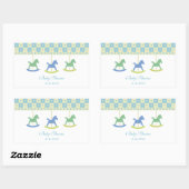 Carrousel bleu et jaune : Stickers Baby shower (Feuille)