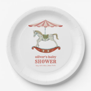 Carrousel Carnaval Circus Baby shower Papieren Bordje
