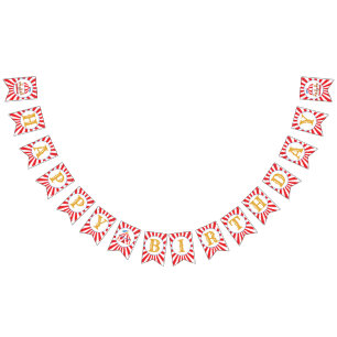 Carrousel Circus Carnaval Happy Birthday Banner