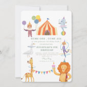 Carrousel Circus Carnaval Verjaardag Uitnodiging (Voorkant)