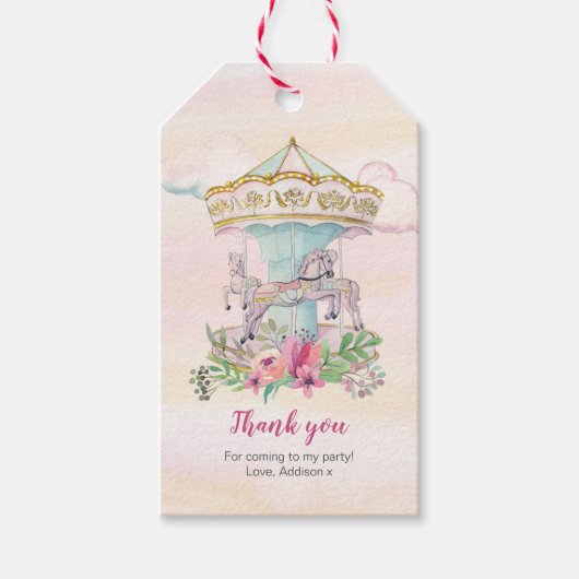 Carrousel dank u voor labels cadeaulabel (Voorkant)