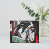 Carrousel de feu Cheval noir blanc carte postale (Debout devant)