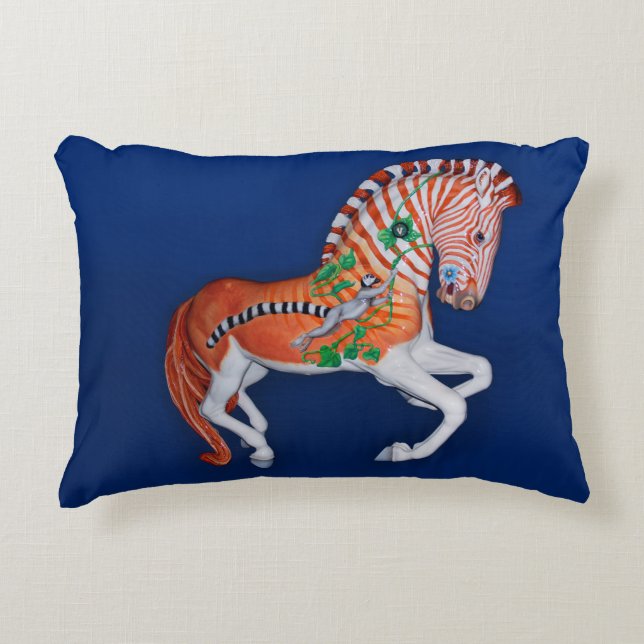 Carrousel Dier Quagga Zebra Foto Kussen (Voorkant)