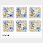 Carrousel Dreams Blue Roos Music Square Stickers (Vel)