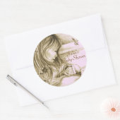 Carrousel Dreams  roze ronde Stickers (Envelop)