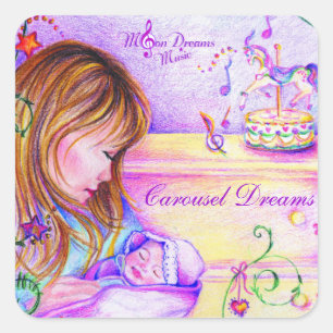 Carrousel Dreams Square Stickers