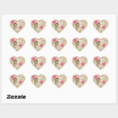 Carrousel Dromen Roze Rozen & Muziek Hart Stickers (Vel)