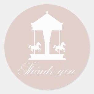 Carrousel Floral Soft Pink Hartelijk dank Ronde Sticker
