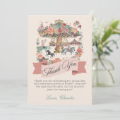 Carrousel Horse Carnaval Verjaardag Bedankkaart (Staand voorkant)