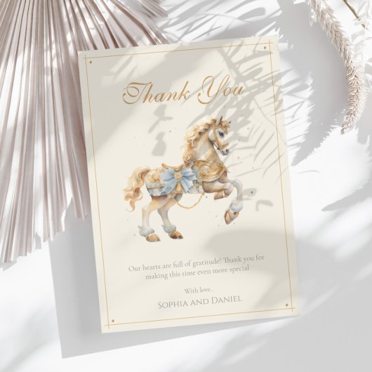 Carrousel Horse Waterverf Baby shower Bedankkaart