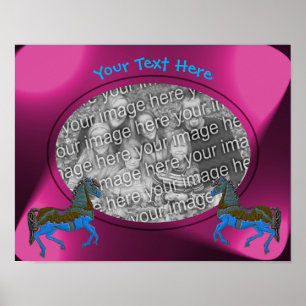 Carrousel Horses Lijst Creëer Uw eigen foto Poster