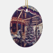  carrousel kerstversiering keramisch ornament (Rechts)