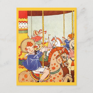 Carrousel Merry-Go-Round Party Birthday-VERZOEKEN Kaart