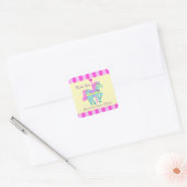 Carrousel Paard dank u Vierkante Sticker (Envelop)