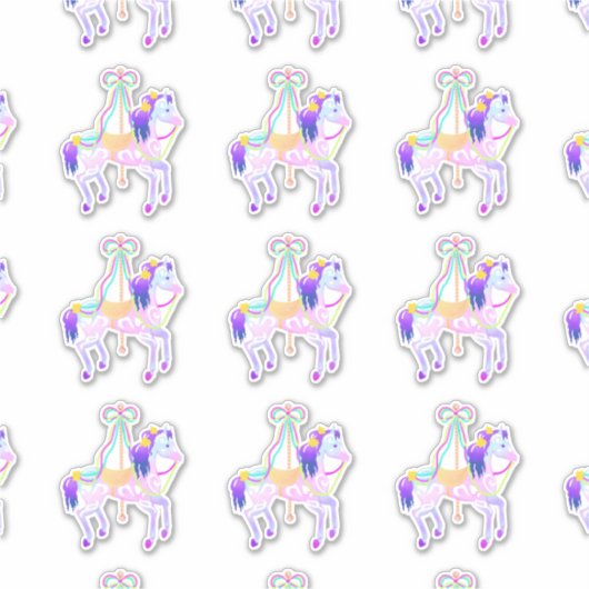 Carrousel Pony (blad) contour sticker (Voorkant)