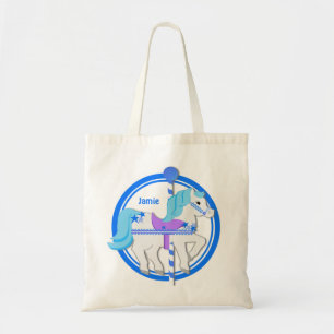 Carrousel Pony blauw met sterren Tote Bag