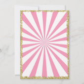 Carrousel rose et or Invitation d'anniversaire (Dos)