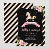 Carrousel uitnodiging voor verjaardag (Voorkant / Achterkant)