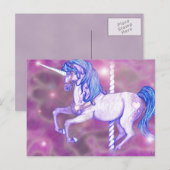  carrousel Unicorn Art Briefkaart (Voorkant / Achterkant)