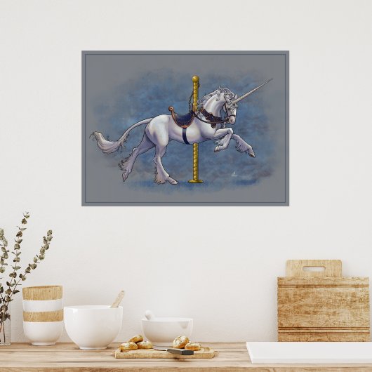 Carrousel Unicorn Poster (Keuken)