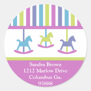 Carrousel Verzameling Adresstickers Ronde Sticker