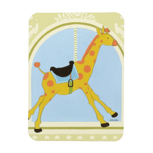 CarrouselGiraffe van June Erica Vess Magneet (Verticaal)