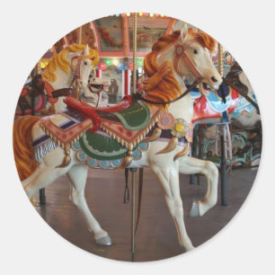 Carrouselpaard,2 Ronde Sticker