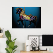 Carrouselpaard 32 x 24 Poster (Thuiskantoor)